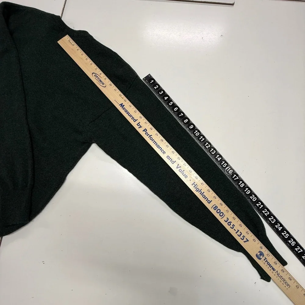 Pendleton Sweater Mens XXL Green Pullover V-Neck 100% Virgin Lambswool Knit